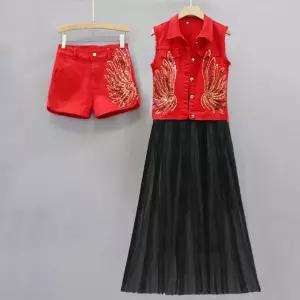 스팽글 무대의상 반짝이 아랑고고장구 난타 블랙 단체복 댄스 S(40-47.5kg) 세트