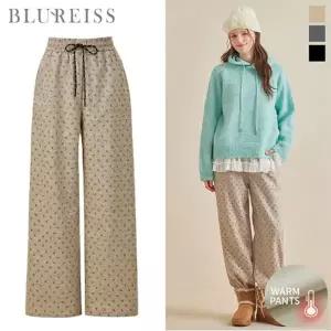 [블루레이스] 밴딩 플라워 기모 와이드 팬츠_B5W1PT7151
