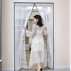 현관 도어 모기장 90x220cm 베란다 출입문 방충망 설치형 방문 가정용 사무실 식당