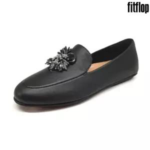 [핏플랍] Dynamicush 레나 언더더씨 로퍼 블랙 레더 여성 신발 BE6-001