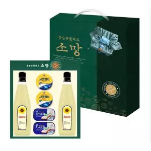소망  6호  [ 데솔레 해바라기씨유 2p+ 런천미트2p+ 참치2p]  해표카놀라유 해바라기씨유 명절선물세트 설날선물세트