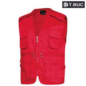 M- 봄 여름 TC-V 조끼 MK-175 레드 남자 남성 작업용 낚시 등산 유니폼 산업용 공업용 업무용
