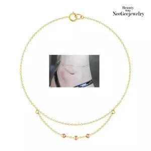 [니지쥬얼리] 14K GOLD 더블레이어드 골든볼발찌