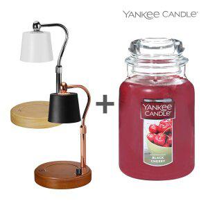 [양키캔들] 라지자 우드 캔들워머 세트/높낮이 조절/타이머/빛 밝기 다이얼 (전구 포함) 정품