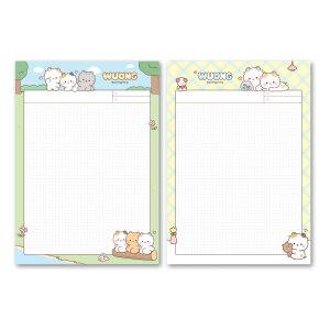 12개 일정문구 우옹이B5패드노트 공책 왼쪽 떡제본 필기 다꾸 메모패드 귀여운 수험생 넉넉한 고양이 파스텔  귀여운공책 떡메 떡제본