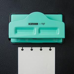 헤르만 에디북 전용 4홀 펀칭 조립하는 노트 타공 펀치 - 에메랄드 그린
