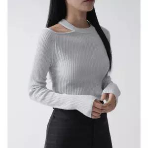[MADE] 어깨 제트트임 언발 오프숄더 니트 (4color)