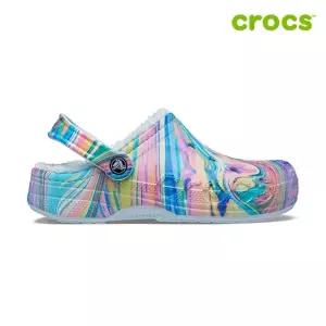 [크록스 정품] 바야 라인드 프린트 클로그 공용 털샌들 205975-4KV