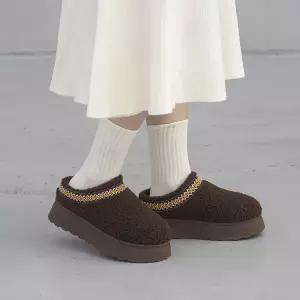 [슬레진저] 뽀글이털 통굽 키높이 슬리퍼 노바 SLW001