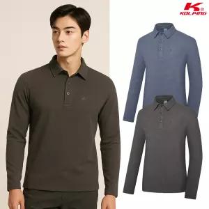 콜핑 2104TK423M 본딩 보온 멜란지 남자 겨울 등산 카라 긴팔 기모 티셔츠