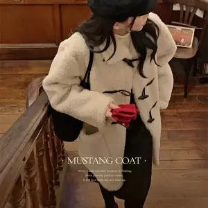 [핫핑](센텀시티점)윈즈 오버핏 양털 카라넥 토글 무스탕코트 P000COZK