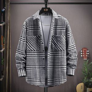 셔츠 자켓 재킷 오버핏 남방 봄 겨울 순수 코튼 가을 남성 캐주얼 슬림 기모 체크 무늬 긴팔 다