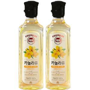 사조대림 해표 카놀라유100% 500ml x 2개 올레인산60% 식용유 오일 기름