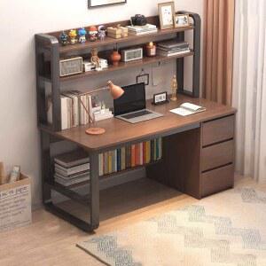 책상세트 서랍 책장 공부책상 대학생 라이트월넛 학생책상 회전식 위즐 중고등학생 화이트