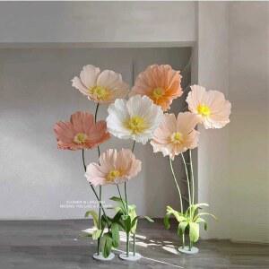 조형물 페이퍼 소품 자이언트 대형 종이꽃 학교 플라워 퍼플 웨딩