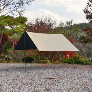 [캠핑일번가]블랙코팅 캠핑미니타프 세트 3m x 4m 블랙 폴대 2개포함