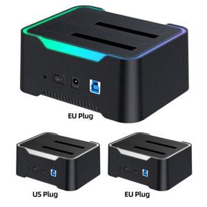 듀얼 베이 하드 드라이브 스테이션 USB 3 0 HDD 도킹 전원 어댑터 SSD 2 5 인치 SATA 디스크용 12V 3A
