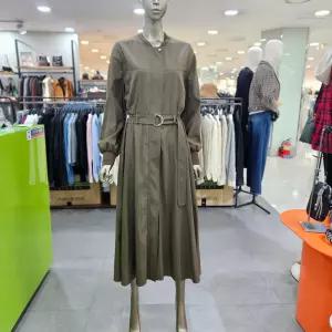 시슬리/애플아울렛/브레이스 벨티드 점퍼형 롱 원피스 SAOP06441