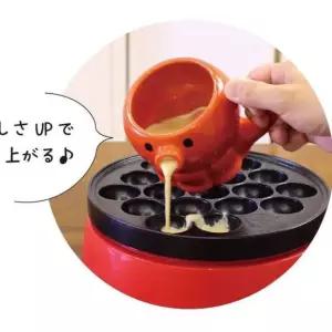 반죽컵 그릇 Red 기계+도구+재료 타코야끼 이쑤시개 세트 Red 문어 베이킹웨어 항아리 문어모양 Red