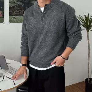 토티 헨리넥 울 단추 니트