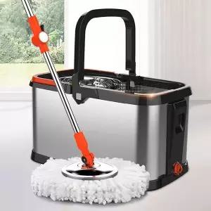 [람스]올스틸 오렌지 통돌이걸레 회전걸레 스핀 통돌이 청소기