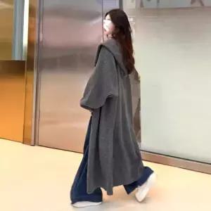 여성 오버핏 롱 가디건 가을 겨울 포근한 오픈 니트 가디건