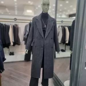 [시슬리]헤링본 테일러드 더블 롱 코트_(SACT40461  멜란지그레이,멜란지브라