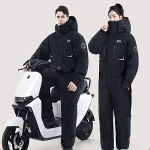 겨울 배달 오토바이 겨울 방한복 일체형 우주복 바람막이