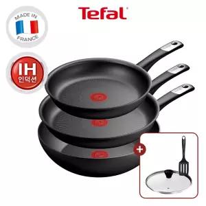 [테팔] 퍼펙트 터치 티타늄 3X 인덕션 프라이팬 3종(팬24+팬28+웍28)+레온유리뚜껑28+뒤집개