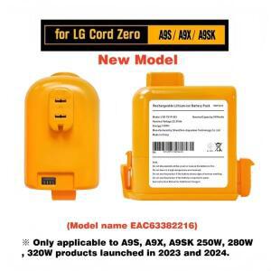 23/24년형 코드 제로 5000mAh 교체용 리튬이온 배터리 팩 LG A9S LCD EAC63382216 무선 청소기 배터리 A9S,