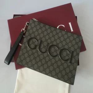 구찌 클러치백 수프림 그레이&블랙 남녀공용 768374