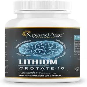 엑스팬드에이지 라이프 사이언스 리튬 오로테이트 10mg과 마그네슘 타우레이트 트립토판을 함유한 필수