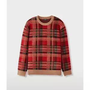 [하프클럽/에스티코]멀티컬러 빅체크 니트 (레드) SKTUD52NCR