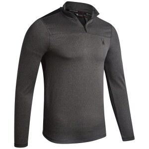 SPYDER 남성 쿼터집 긴팔 티셔츠 퍼포먼스 플리스, 통기성 브러시드 기모 운동용 풀오버
