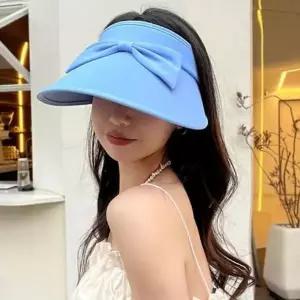 [하프클럽/셀러허브_여성트랜드패션]리본 돌돌이 썬캡 비치 그늘 여름모자