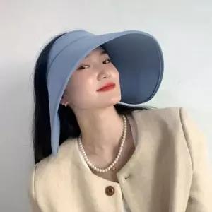 [하프클럽/셀러허브_여성트랜드패션]자외선차단 돌돌이 썬캡(스카이블루) G