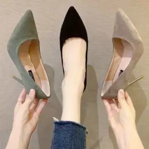 [하프클럽/]스웨이드 6cm 정장구두 여성 미들힐