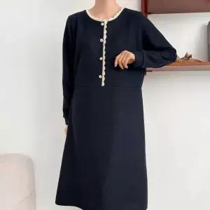 |KSO58E5|여성 레이스 단추 겨울 하객룩 대형 사이즈 기모 롱드레스