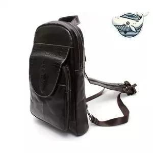 [하프클럽/]빈티지 소가죽 슬링백 미니백팩 다크브라운