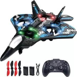 용 드론 RC 비행기 리모컨 소년 및 소녀용 항공기 LED 조명이 360° 회전하는 제트 헬리콥터 크리스마스용