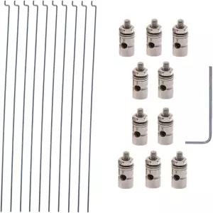 20개 조절 가능한 푸시로드 커넥터 연결 스토퍼 다이아 1.3mm 및 1.2 x 200mm /7.8인치 스틸 Z RC 비행기