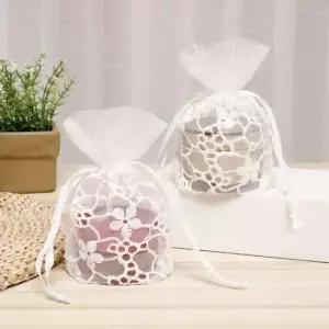 펀칭 인기 순백 레이스 주머니 감성 망사 파우치 무지