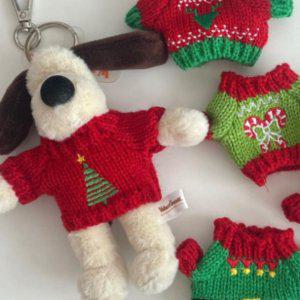 귀여운 소품 리스 프리마켓 인형 키링 모루인형 크리스마스 니트 트리 입히기 산타 루돌프 옷