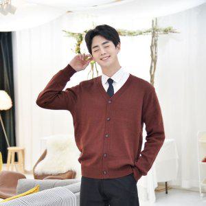 중고 가디건 보풀방지 조끼 교복 몰 와인 마이