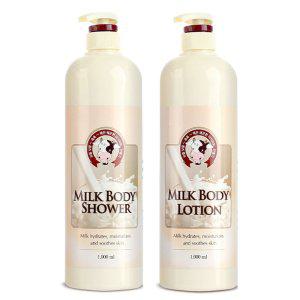 부드러운 우유 보습 케어 바디로션 1개 바디워시 1개