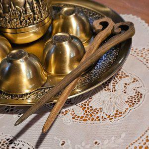 일자 나무 비녀 녹단목 나무비녀 전통비녀 뒤꽃이 헤