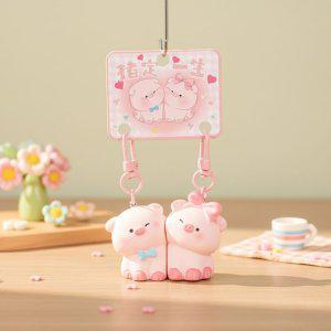 포옹하는 돼지 커플 자석 키링 마그네틱 자석 키링 키홀더 열쇠고리 굿즈 백참 참 가꾸 폰꾸 백꾸 꾸미기