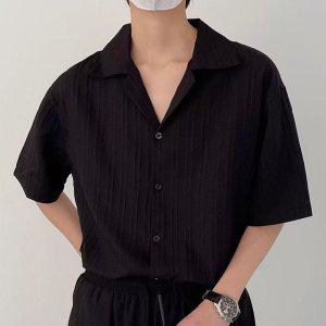 플리츠 세미캐주얼 남자 남자상의 남성 시원한