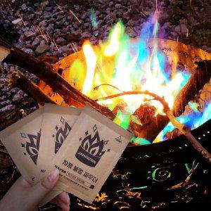레인보우 무지개 캠프 캠핑 감성 가루 매직 불