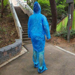 비옷 세트 우비 일회용 전신 투피스 비닐